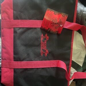 Trader Joe's Black and Red Insulated Tote Bag